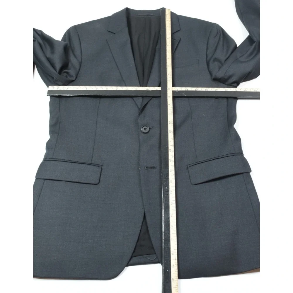 ALLSAINTS Karlsen Blazer Mens 36S Gray Two-Button 100% Wool Slim Fit